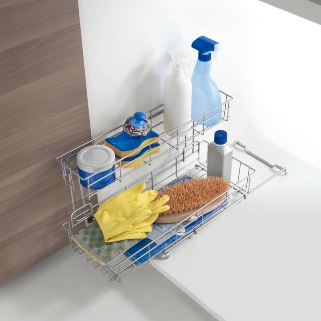 Rack de stockage extensible Metaltex 20x58x28 cm argent