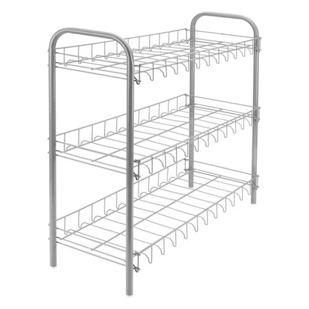Rack de chaussures à chaussures Metaltex 3 étages 64x23x59 cm argent