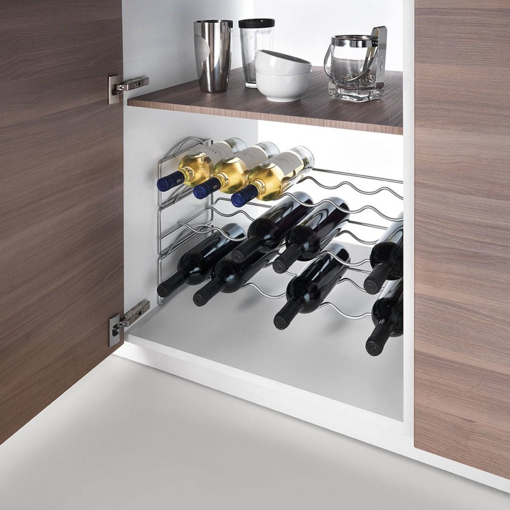 Metaltex Casier à vin Metaltex pour 6 bouteilles 56x25x13 cm Argent