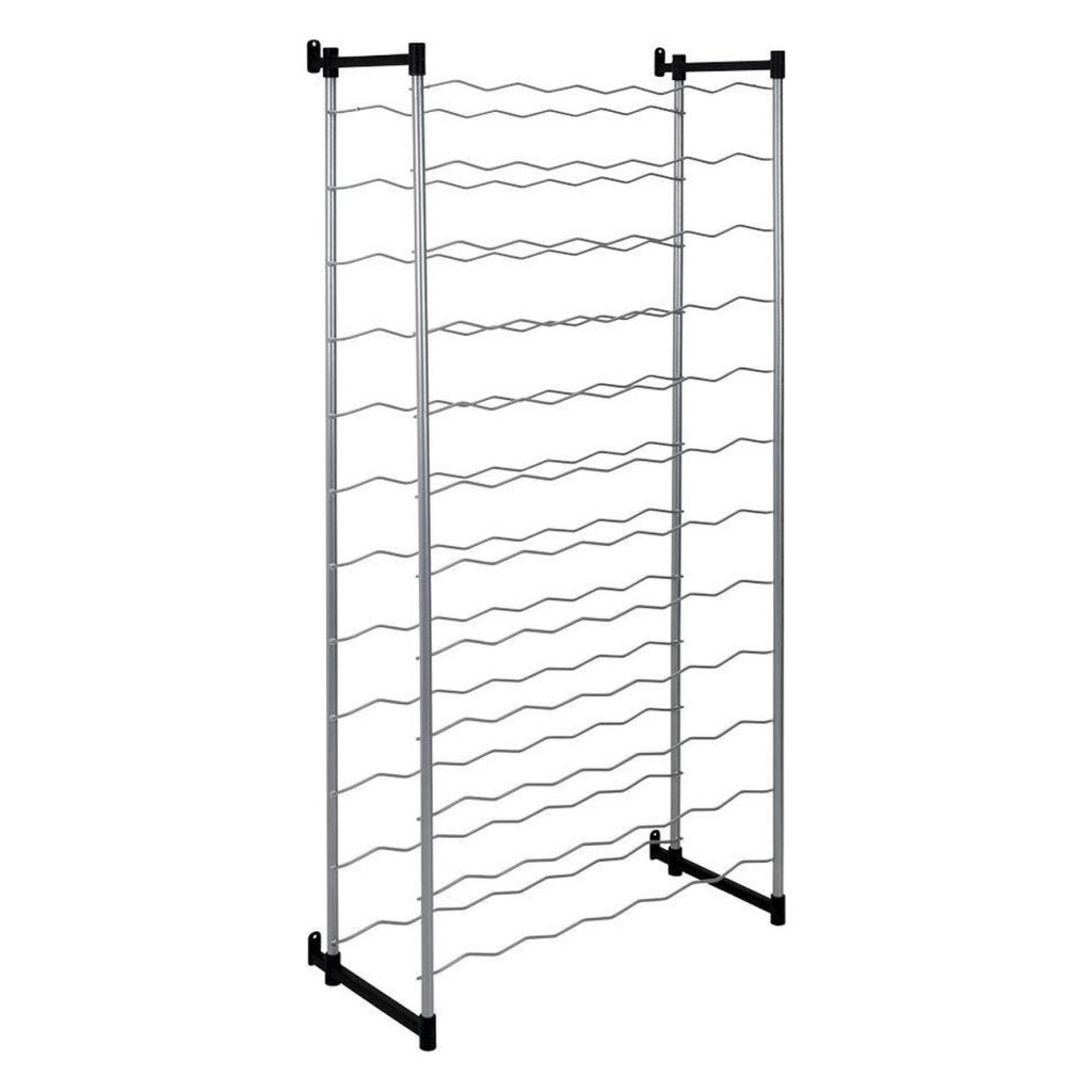Metaltex bardolino porte-bouteilles pour 72 bouteilles 59x26x124 cm argent noir