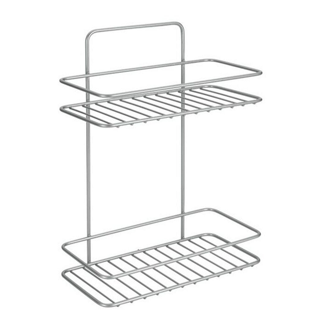 Tomado-metaltex Tomado metaltex reflex étagère de salle de bain 2 niveaux gris argent