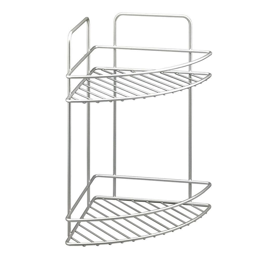 Tomado-metaltex Tomado metaltex reflex coin étagère de salle de bain 2 étages gris argenté