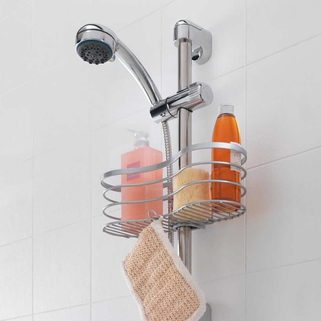 Metaltex viva support de douche 11x29x12 cm argent