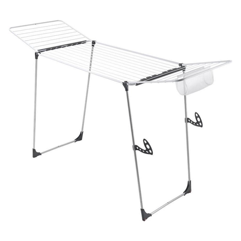 Etendoir ouragan Metaltex 197x65x115 cm 24 m de longueur de séchage argent noir