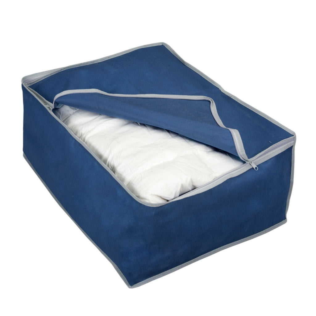 Housse de rangement Metaltex 60x46x26 cm fermeture éclair bleue