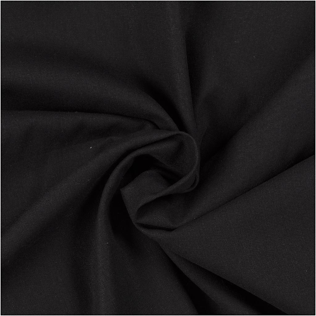 Tissu Creativ company, l: 145 cm, 140 gr, noir, 5 m 1 boîte