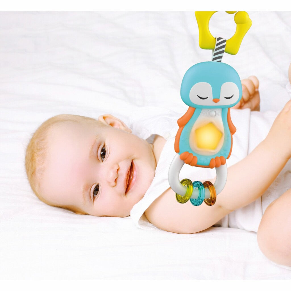 Hochet bébé pingouin Clementoni + son et lumière