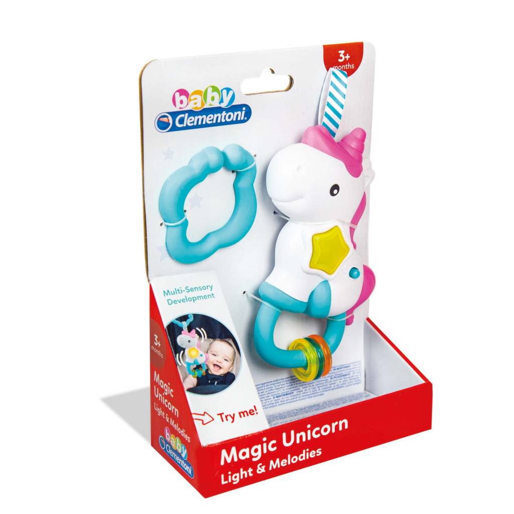 Hochet interactif Clementoni licorne + lumière et son