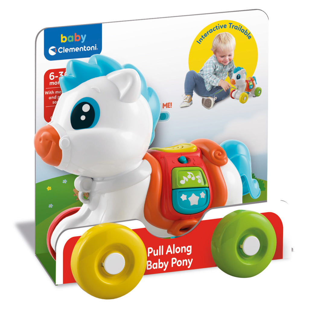 Clementoni bébé tirant figurine cheval + son