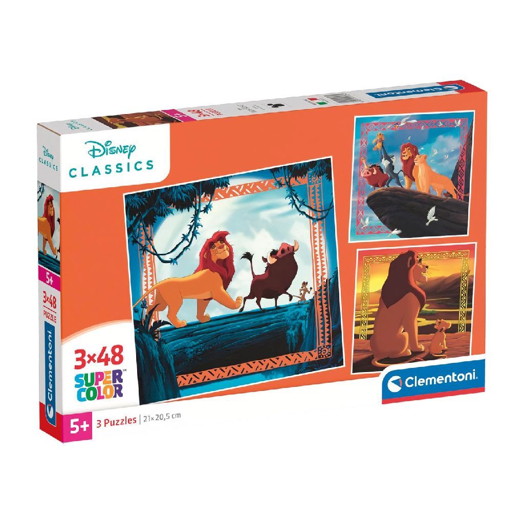 Clementoni puzzle supercolor le roi lion 3x48 pièces