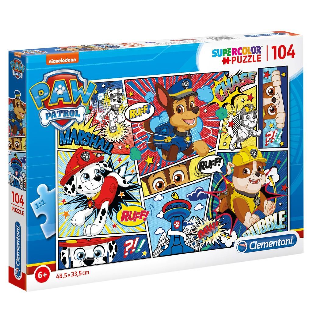 Clementoni puzzle supercolor bande de patrouille patte 104 pièces