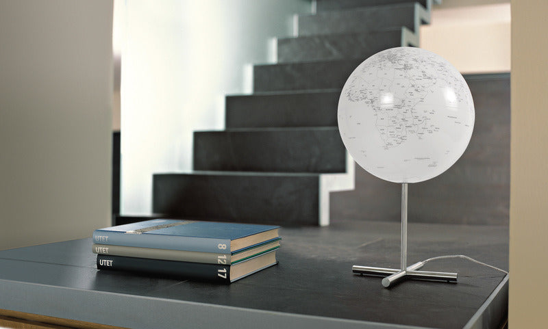 Ambiance ambiance nr-0331glgl-gb lampe globe 30cm diamètre inox blanc avec éclairage