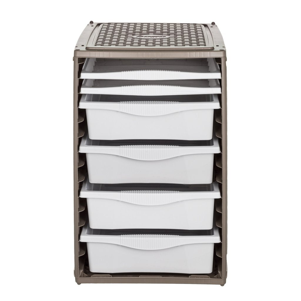 Bama ri,ordino système de rangement 34x41x53 cm taupe blanc