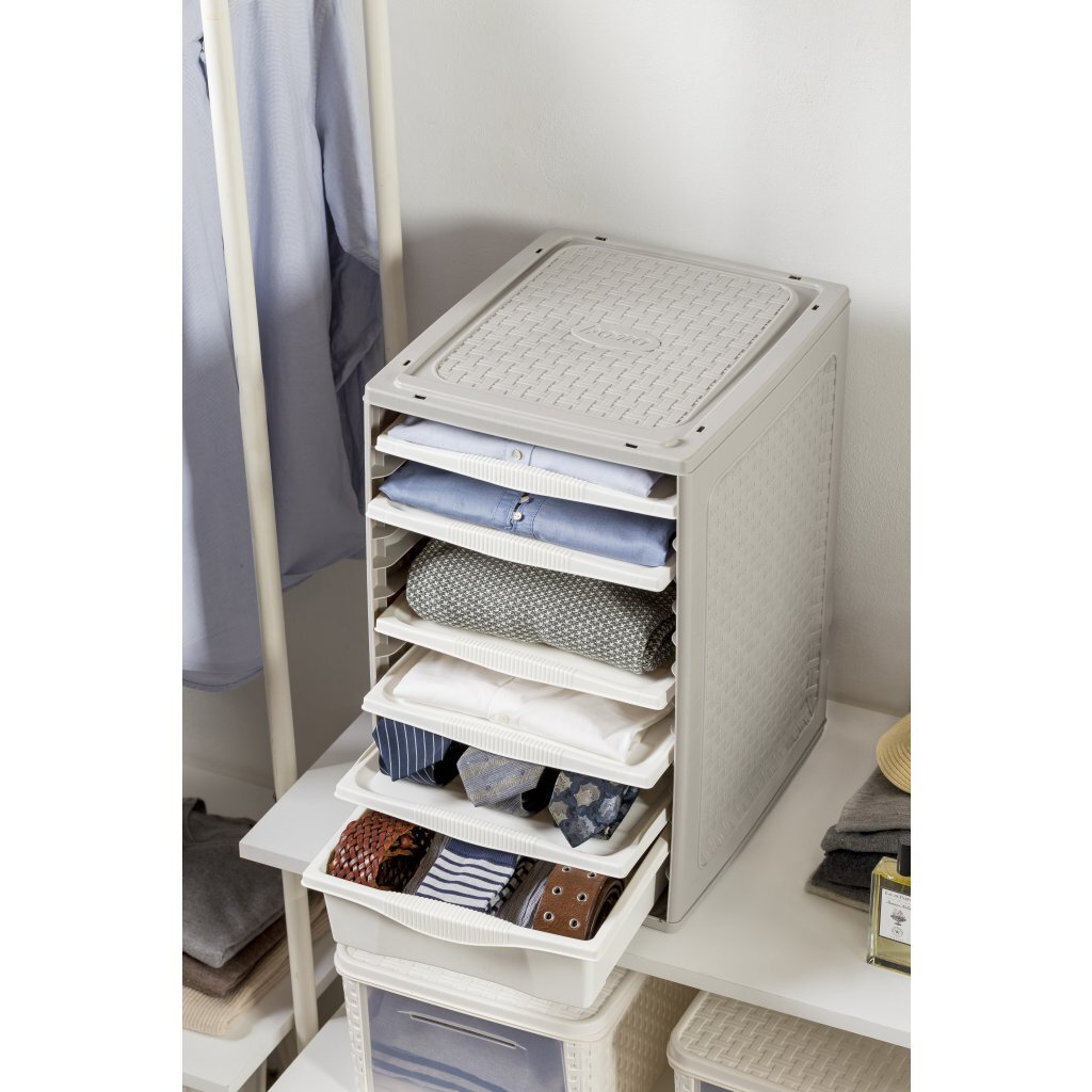 Bama ri,ordino système de rangement 34x41x53 cm taupe blanc