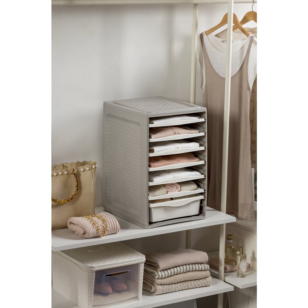 Bama ri,ordino système de rangement 34x41x53 cm taupe blanc