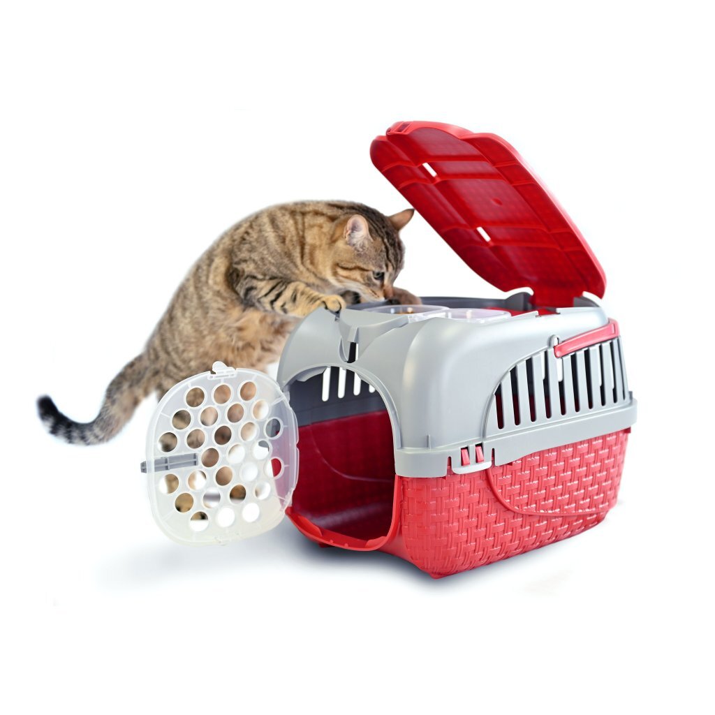Boîte de transport pour animaux Bama 52x33x34 cm rouge argent