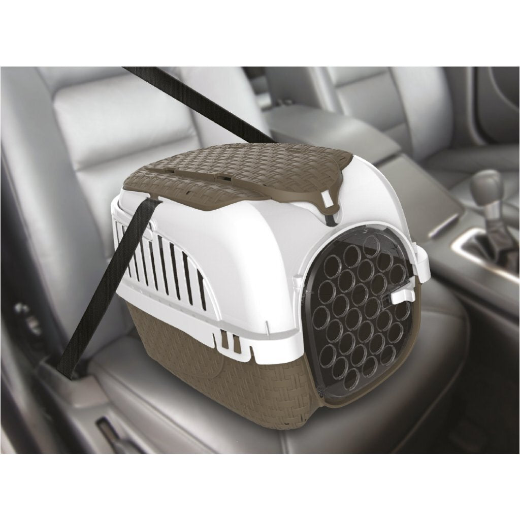 Boîte de transport pour animaux Bama 59x38x37 cm taupe blanc