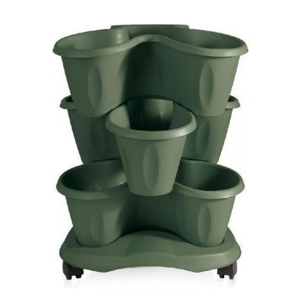Bama trifoglio jardinière à roulettes 40x51 cm vert