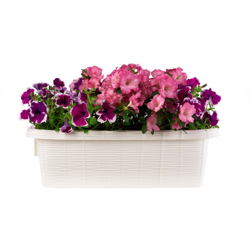 Jardinière de balcon à fleurs Bama fioriera 60x20x18,5 cm blanc