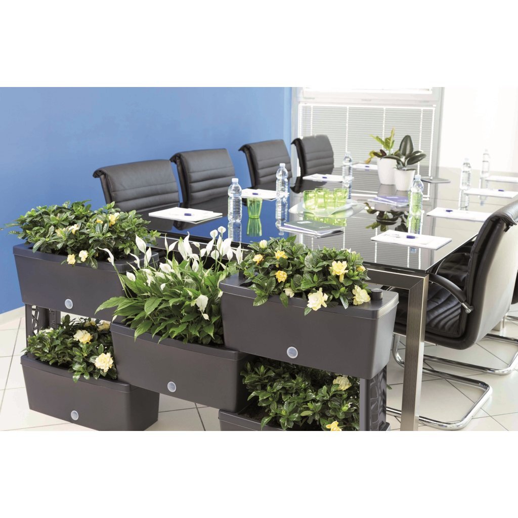 Jardinières connectables brique Bama 75l 59x23x27 cm 5 pièces anthracite