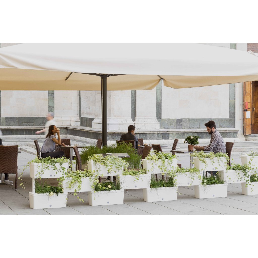 Jardinières connectables brique Bama 75l 59x23x27 cm 5 pièces blanc