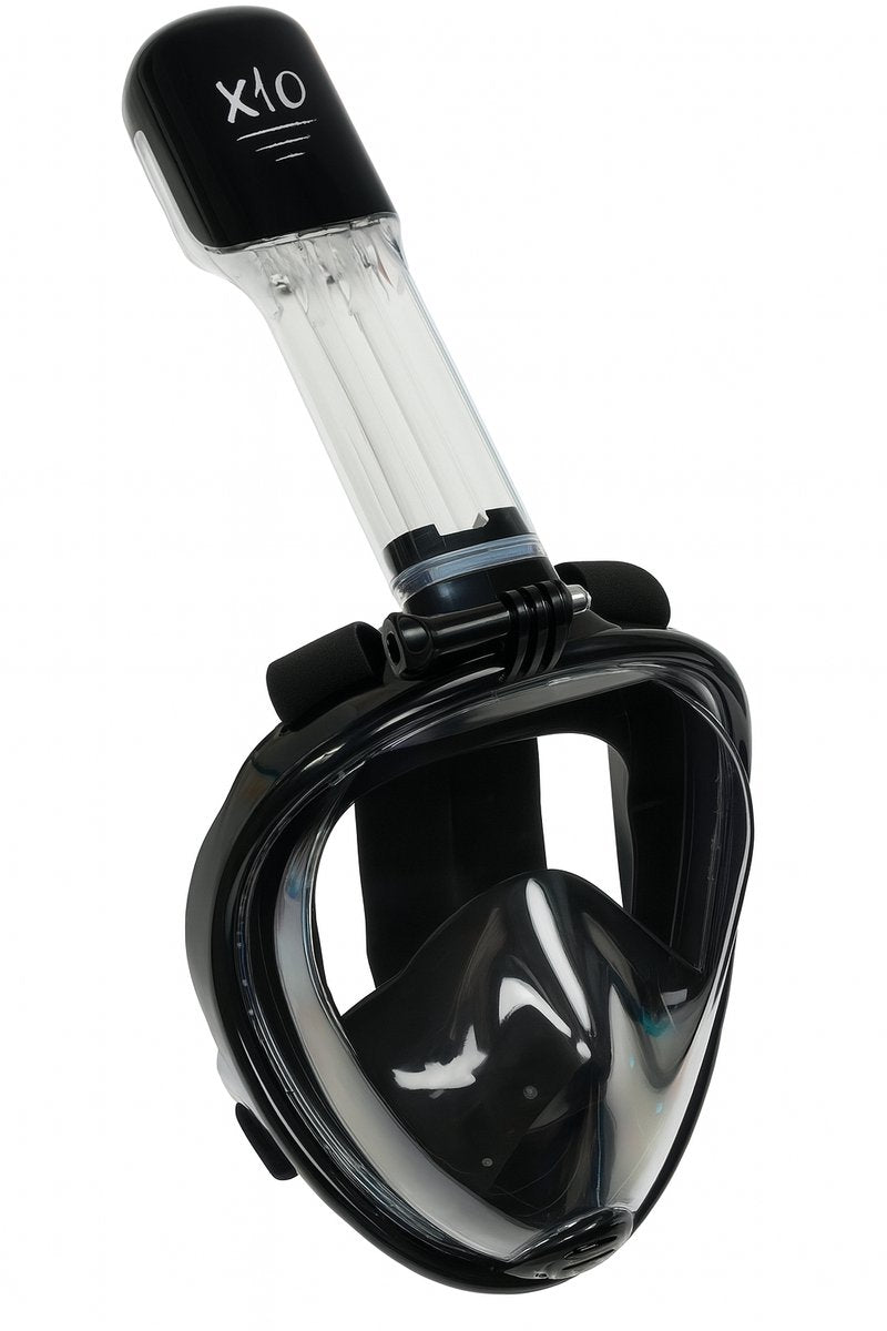Masque de plongée X10 - lunettes de plongée - tuba - ensemble de tuba - masque complet - adultes - noir - L XL