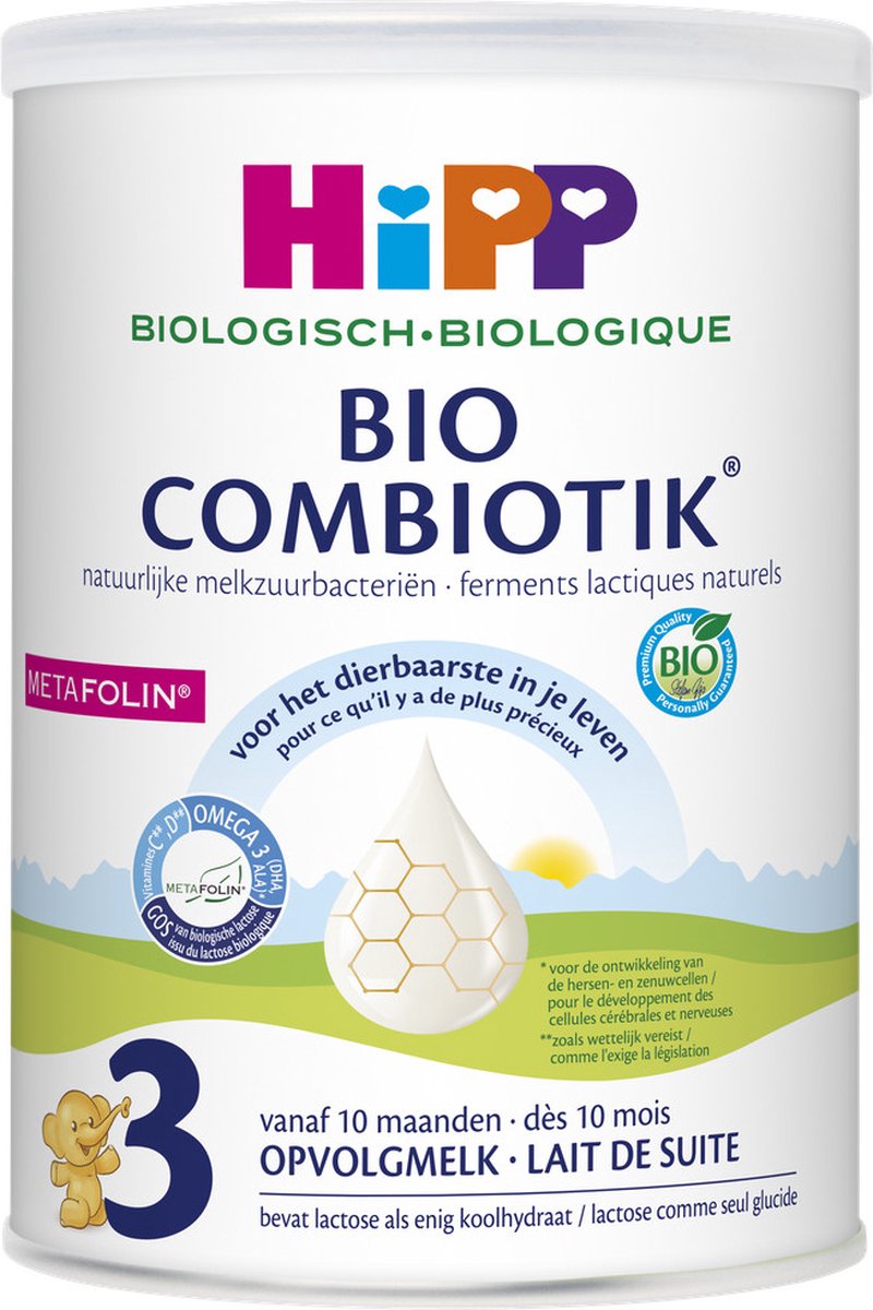 Hipp lait de suite 3 bio combiotik – alimentation bébé – 10+ mois – 800g