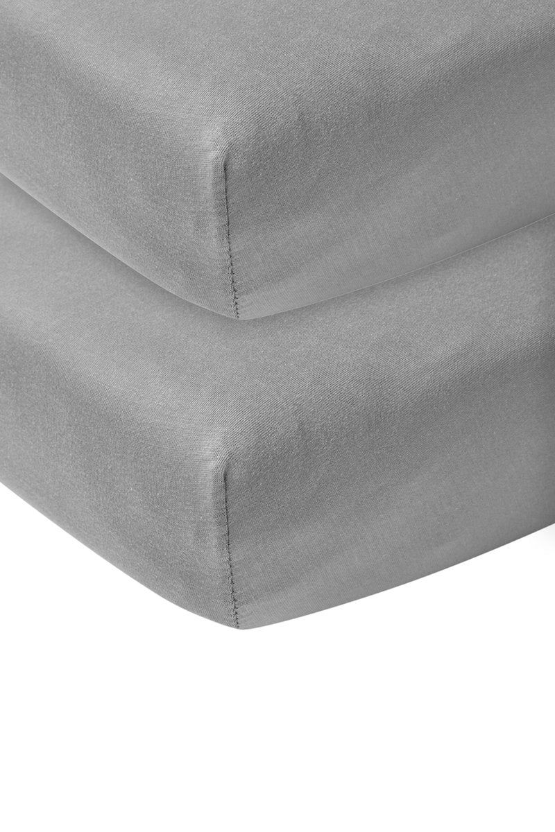 Drap-housse Meyco baby uni cododo - lot de 2 - gris - 50x90cm