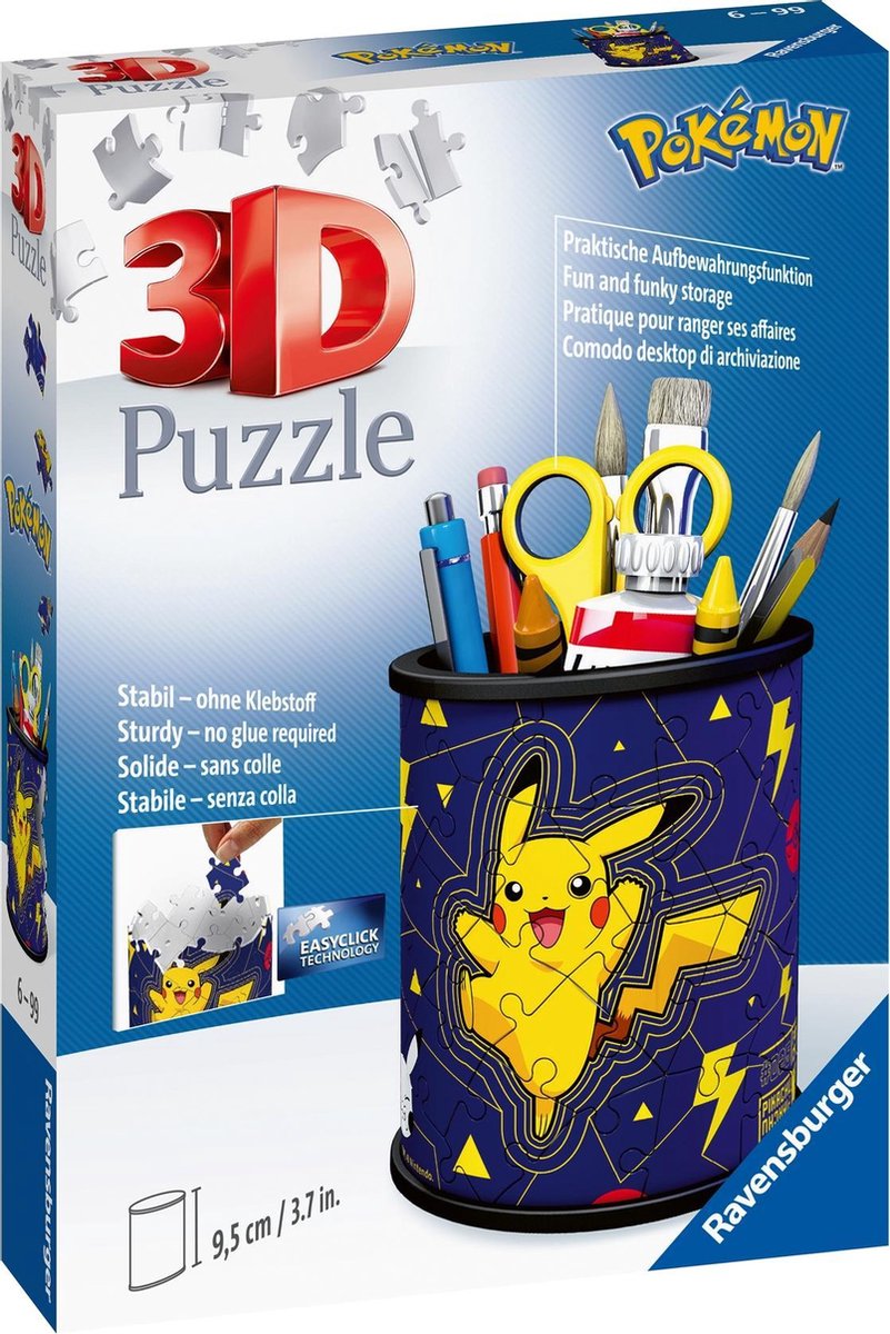 Puzzle 3D Pokémon Ravensburger - boîte à crayons - 54 pcs.