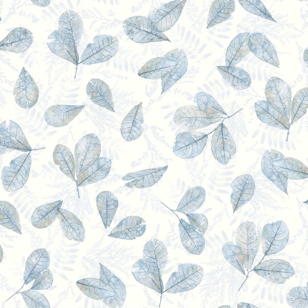 NOORDWAND Fond d'écran des feuilles à feuilles persistantes blanches et bleues
