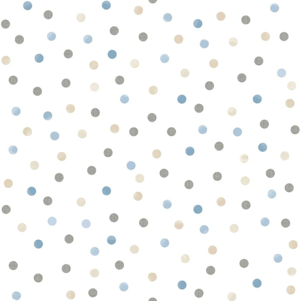 Fond d'écran mural nord Mondo Baby Confetti Dots blanc bleu gris beige