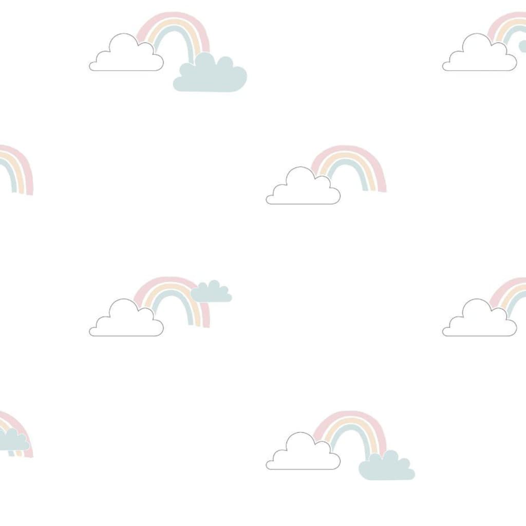 Fond d'écran mural nord Mondo Baby Clouds Blanc Blue Rose