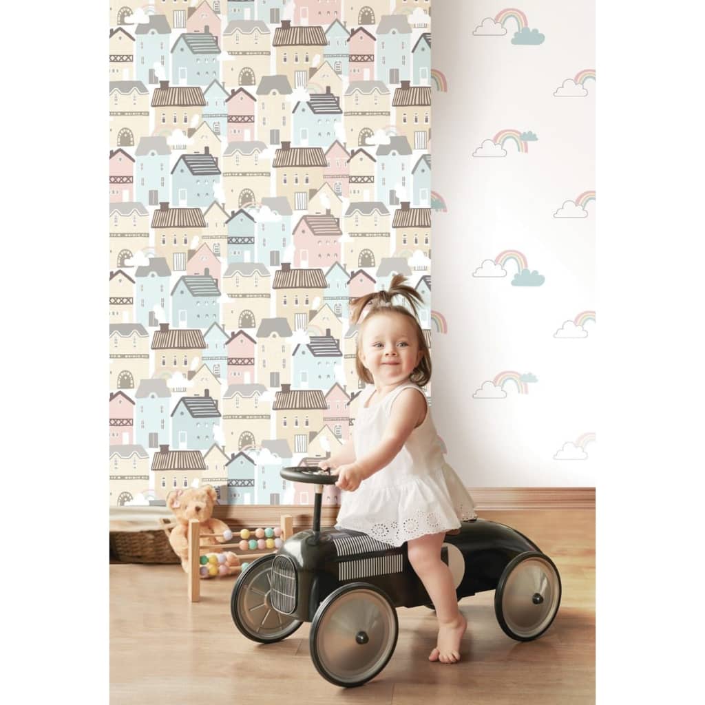 Fond d'écran mural nord Mondo Baby Clouds Blanc Blue Rose