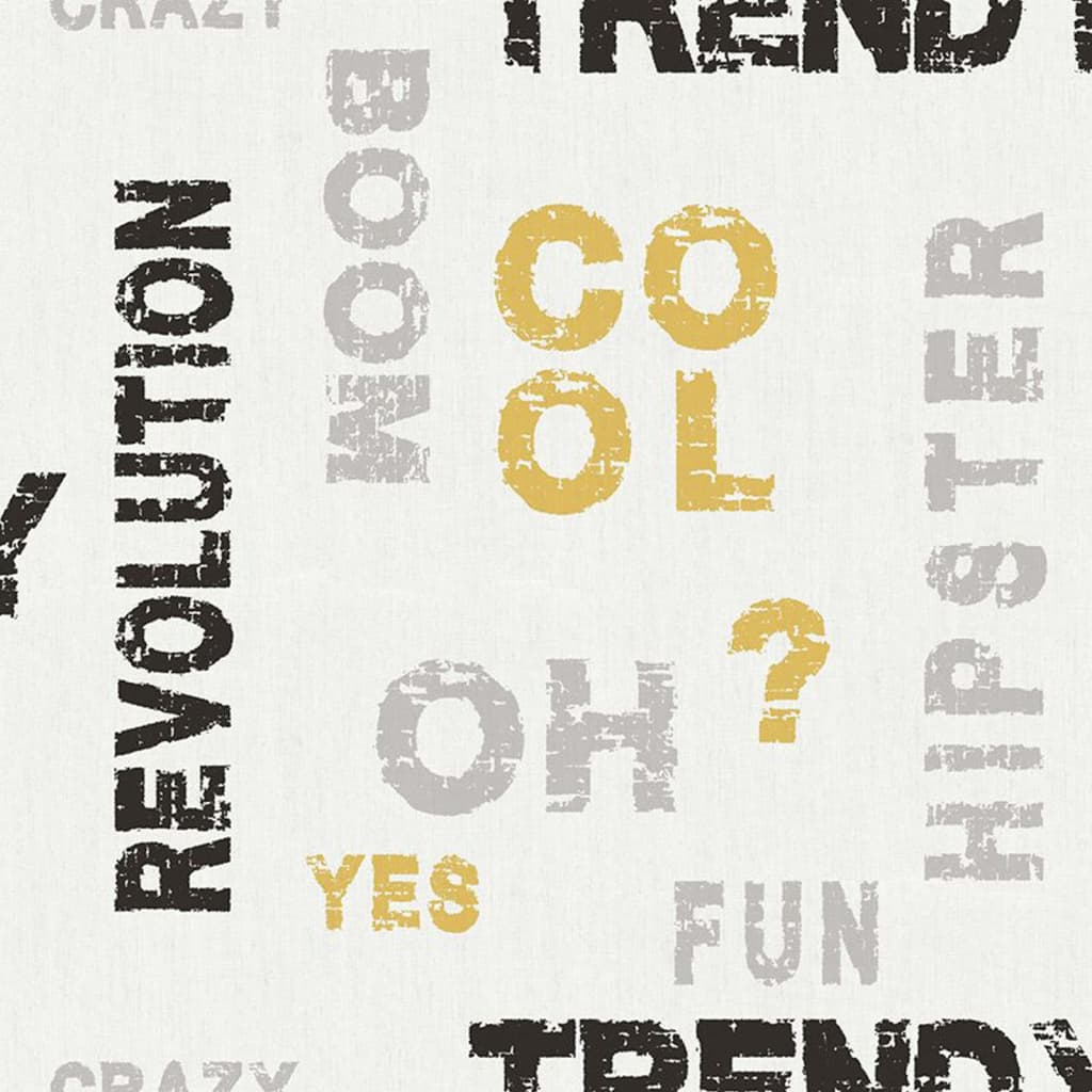 North Wall Wallpaper Friends Café Mots et lettres gris et noir