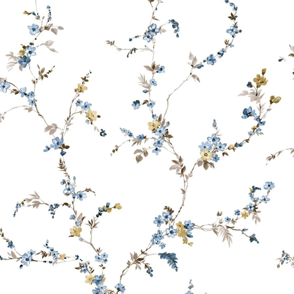 North Wall Notorwand Wallpaper Blooming Garden 6 brins floraux blancs et bleus