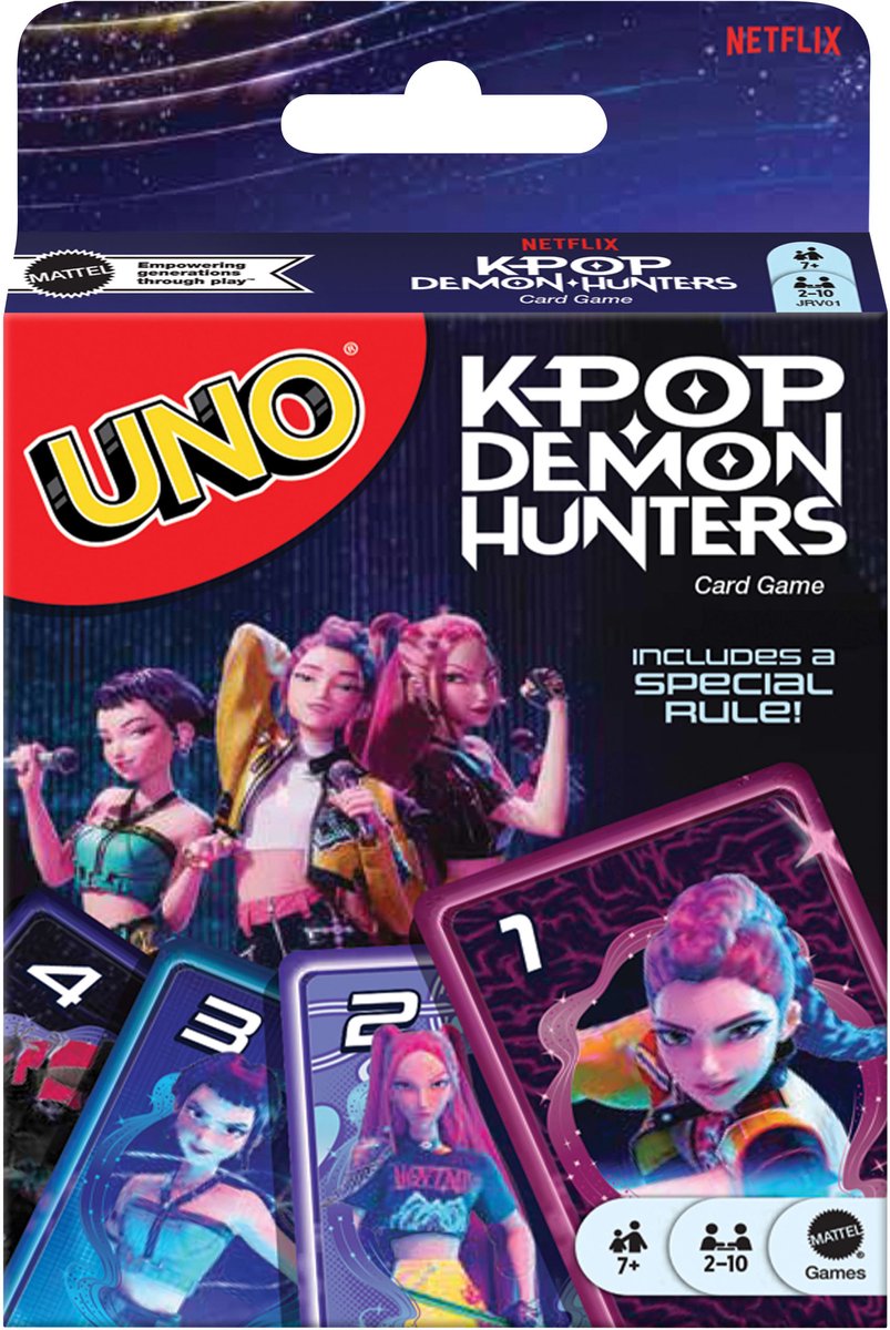 Mattel games uno kpop chasseurs de démons - jeu de cartes