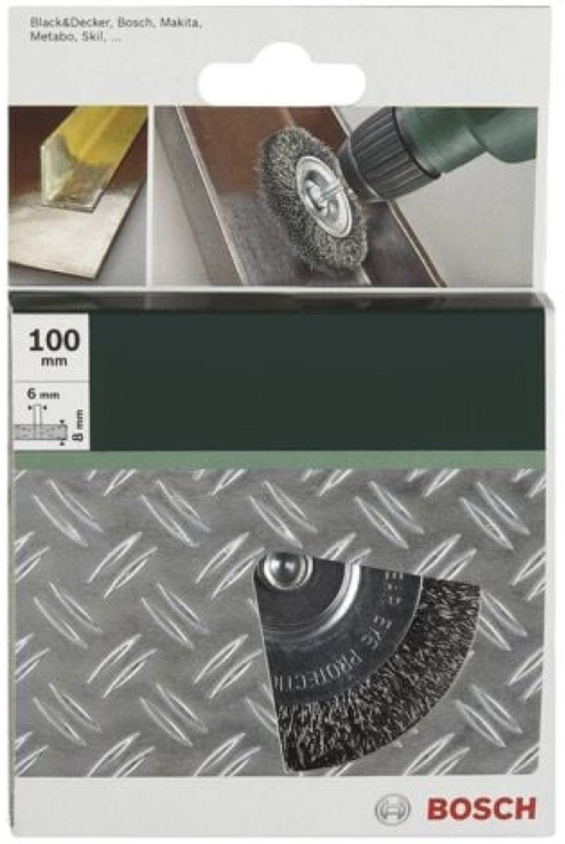 Bosch - brosses à disques pour perceuses - fil ondulé, 100 mm 100 mm, 0,3 mm, 4500 tr/min