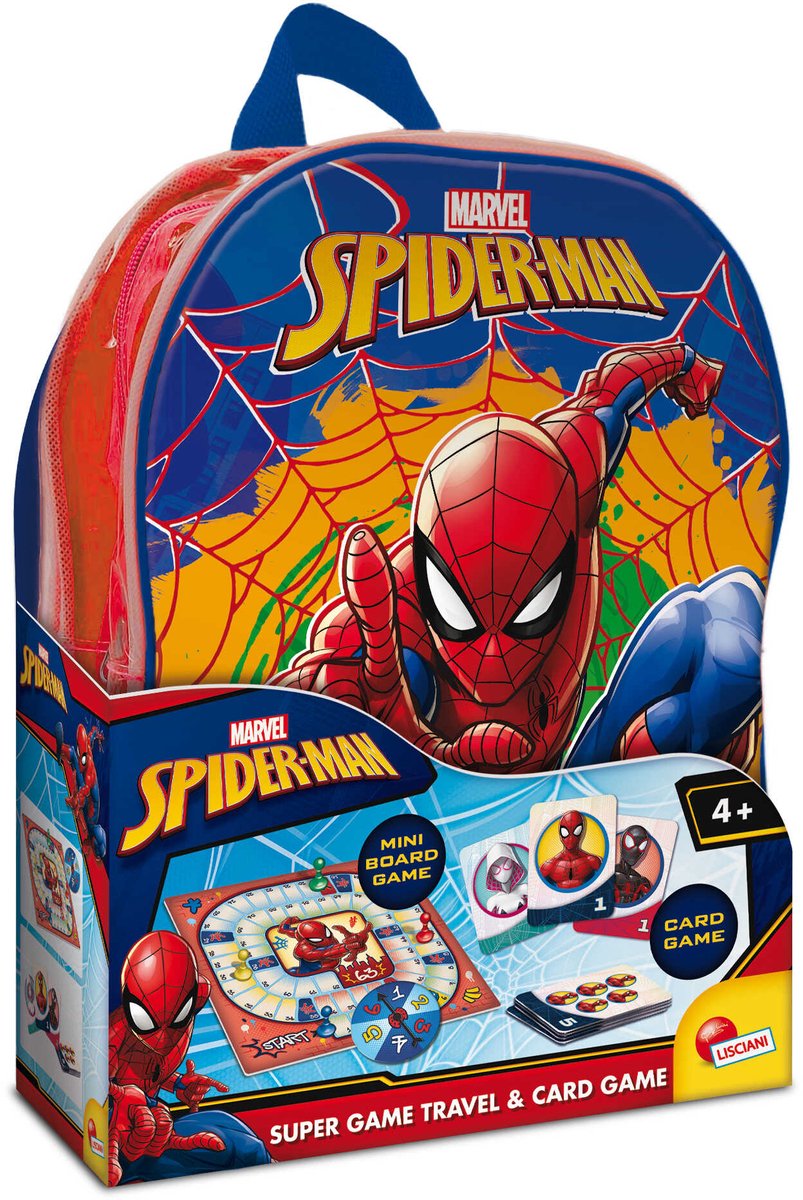 Lisciani Spider-Man Super Game Jeu de cartes de voyage dans un sac à dos