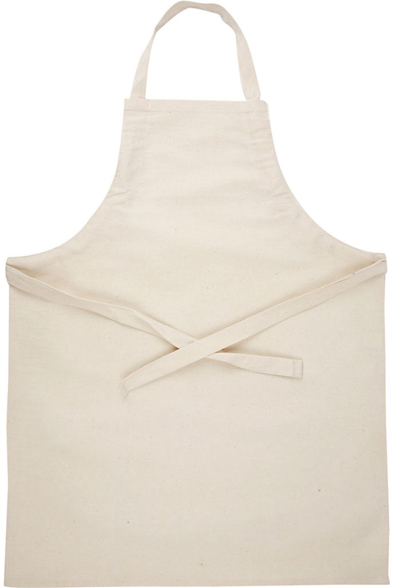 Tablier Creativ Company, L : 70 cm, l : 55 cm, taille 7-12 ans, 210 g, naturel clair, 1 pièce
