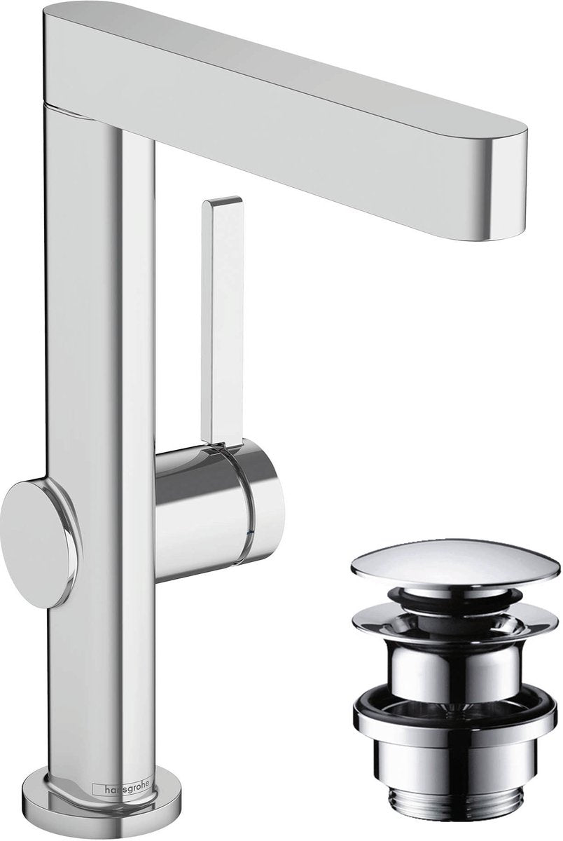 Hansgrohe finoris - mitigeur de lavabo - commande monocommande - avec bouchon de vidange - 230 mm - bec pivotant - chrome