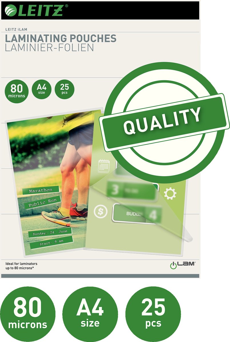 Leitz Ilam Laminer Covers A4, 80 micron