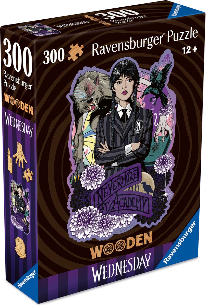 Ravensburger - Mercredi (série Netflix) - peinture sur bois - puzzle en bois - 300 pièces