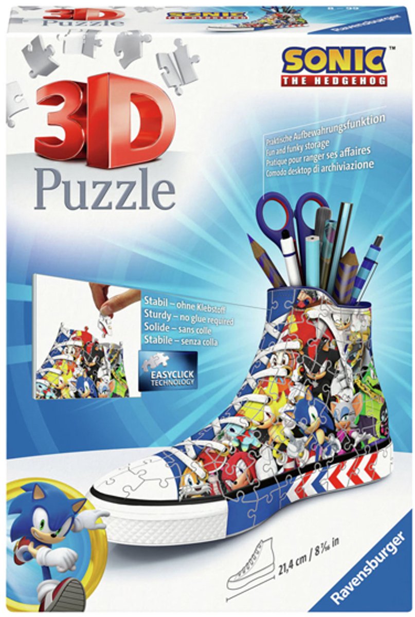 Ravensburger 3d Puzzle Penbak Sonic The Hedgehog, 108st.