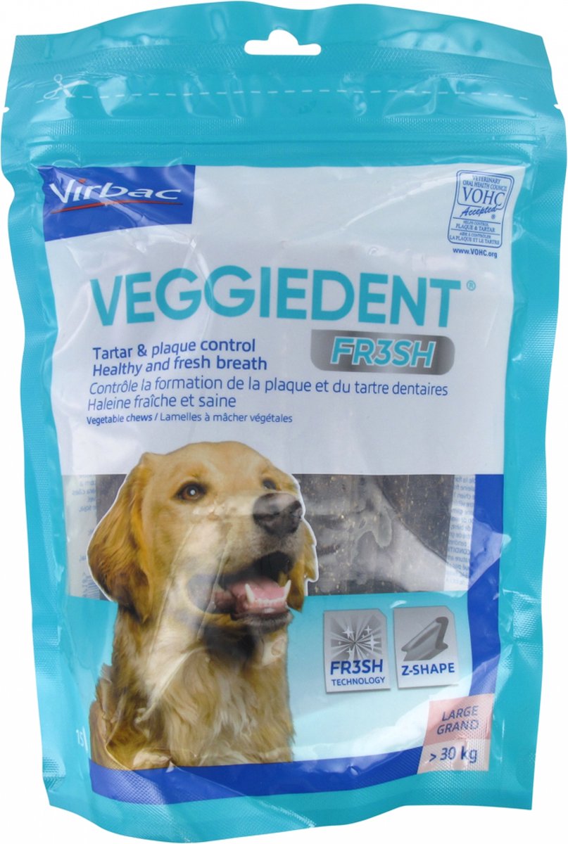 Virbac veggiedent bandes à mâcher l >30 kg 15 pièces