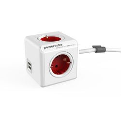 Multiprise allocacoc powercube blanc rouge