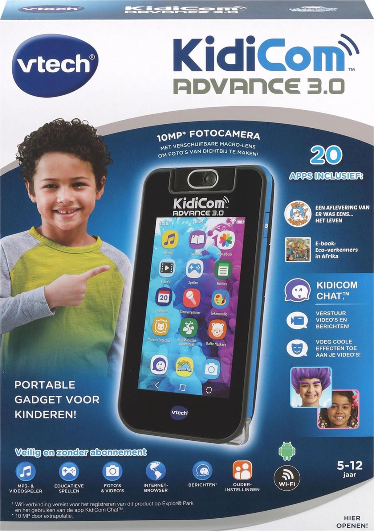 Téléphone Vtech kidicom advance 3.0 - mobile enfant interactif avec caméra - jouets éducatifs - à partir de 5 ans - bleu