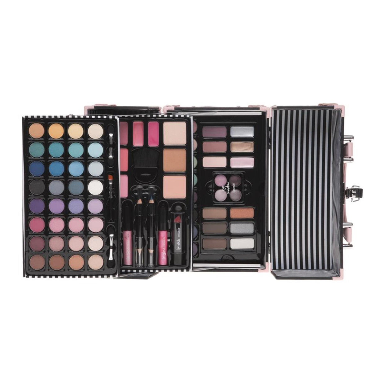 Trousse de maquillage basique noir rose