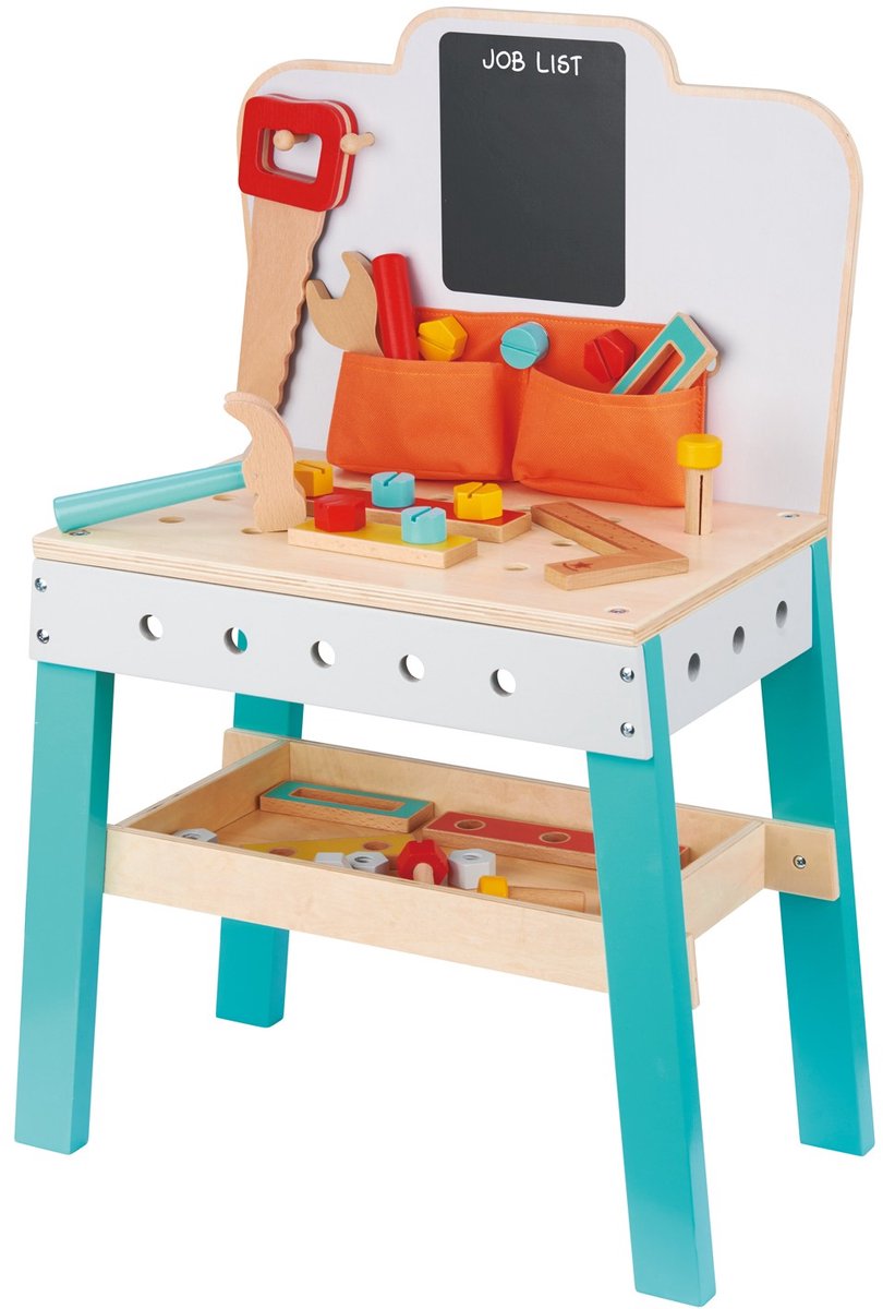 Jouets Lelin - établi pour jouets en bois avec accessoires