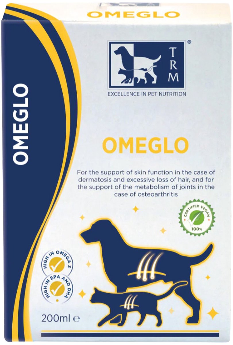 Huile Trm omeglo oméga‑3 6 pour chiens et chats – 200 ml