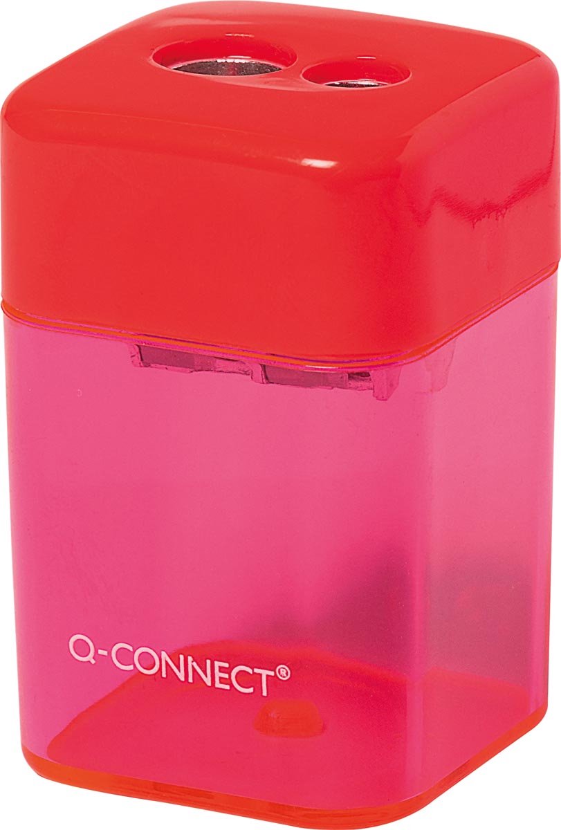 Taille-crayon Q-connect 2 trous couleurs assorties